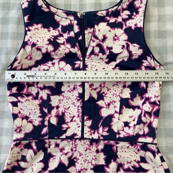 Tommy Hilfiger dress midi blue pink stretchy cotton blend pencil 2 flattering - Picture 10 of 12